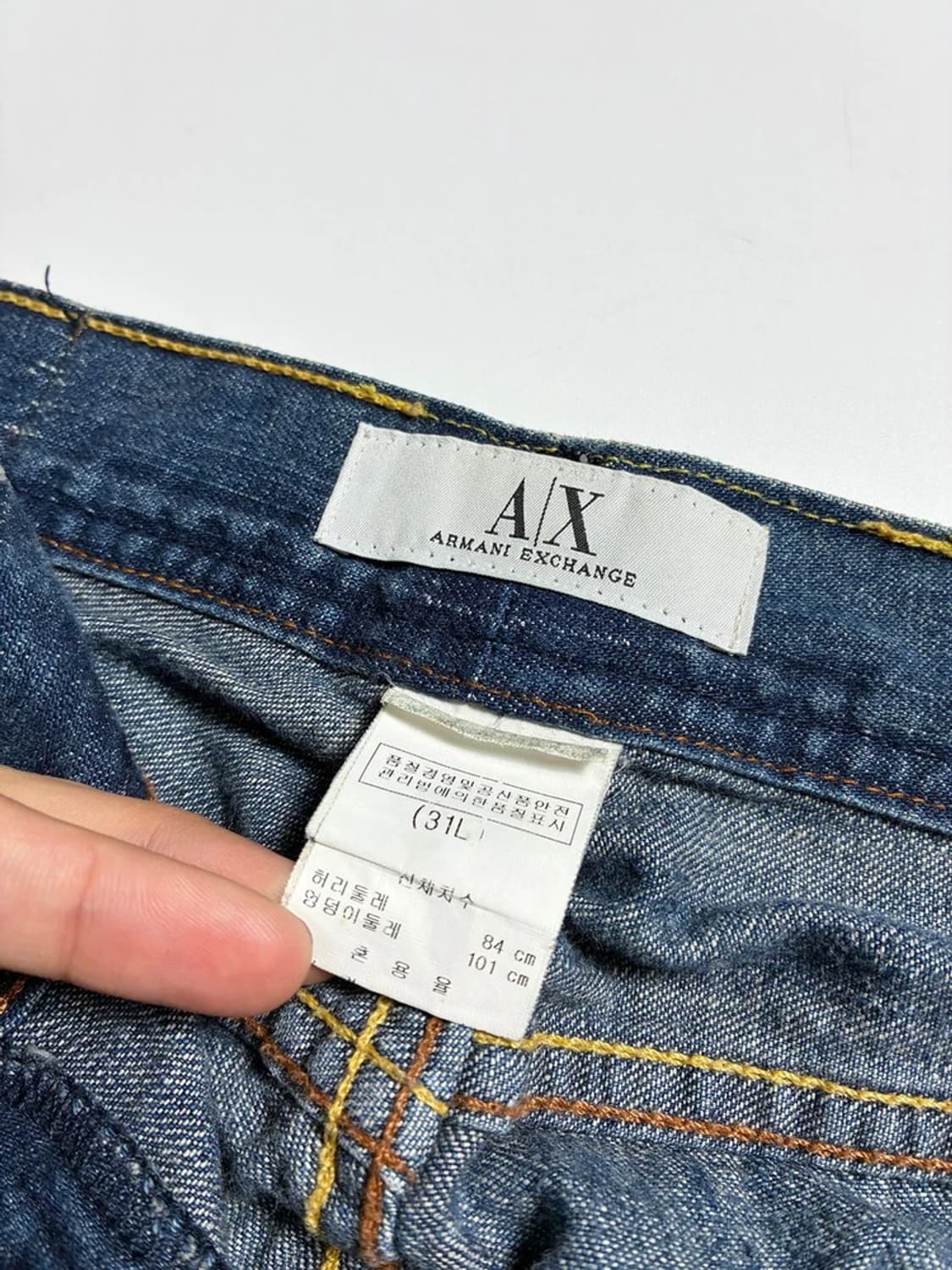 아르마니 익스체인지 빈티지 워싱 버튼플라이 데님 팬츠 R1599 상품이미지6