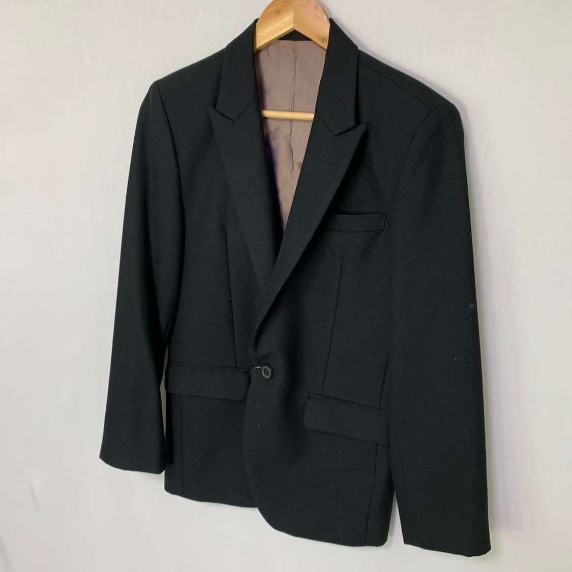 랑방 빈티지 스탠다드 슬림 블레이저 자켓 블랙 남녀공용 상품이미지3