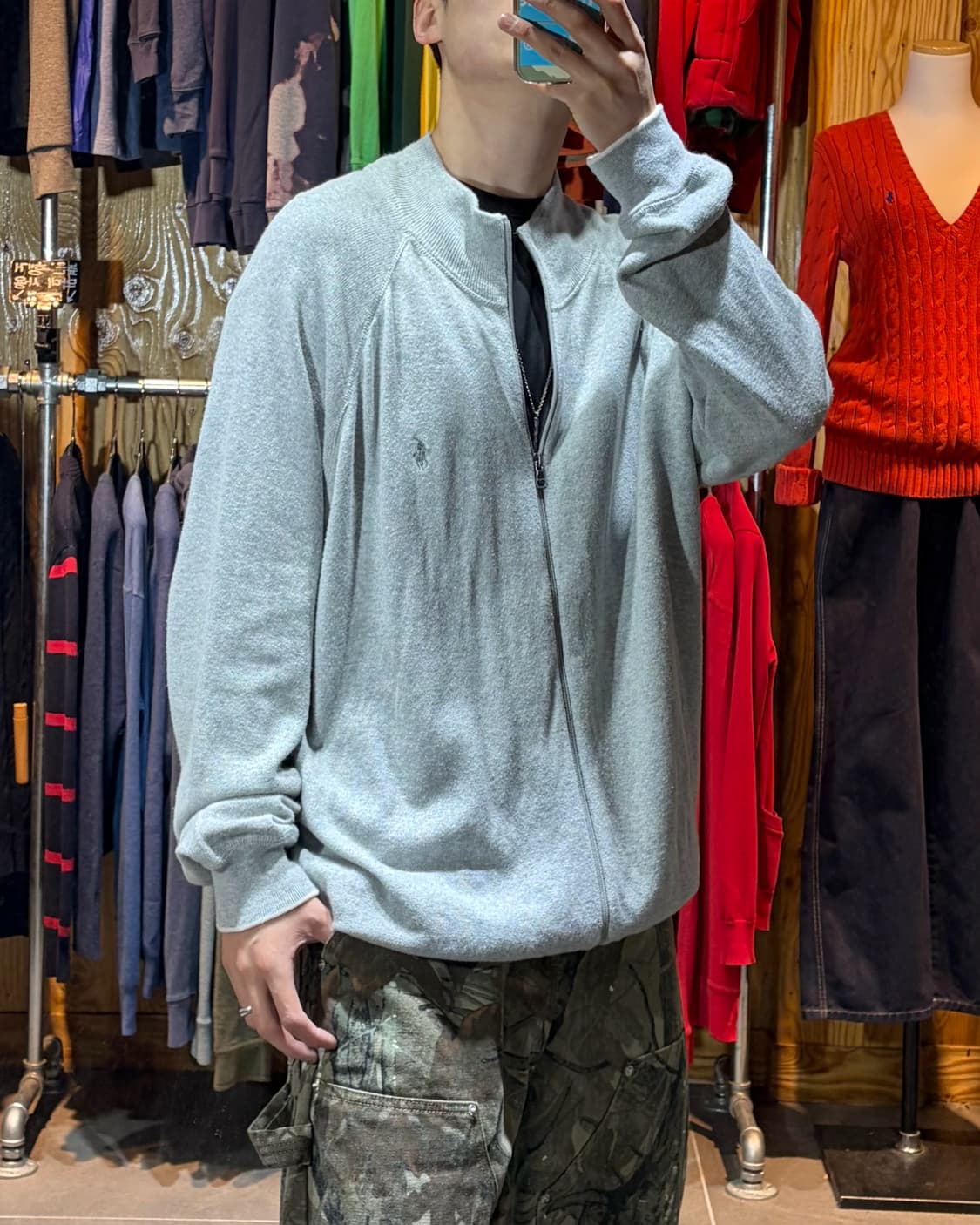 XL 폴로랄프로렌 그레이 포니 니트 집업 상품이미지1