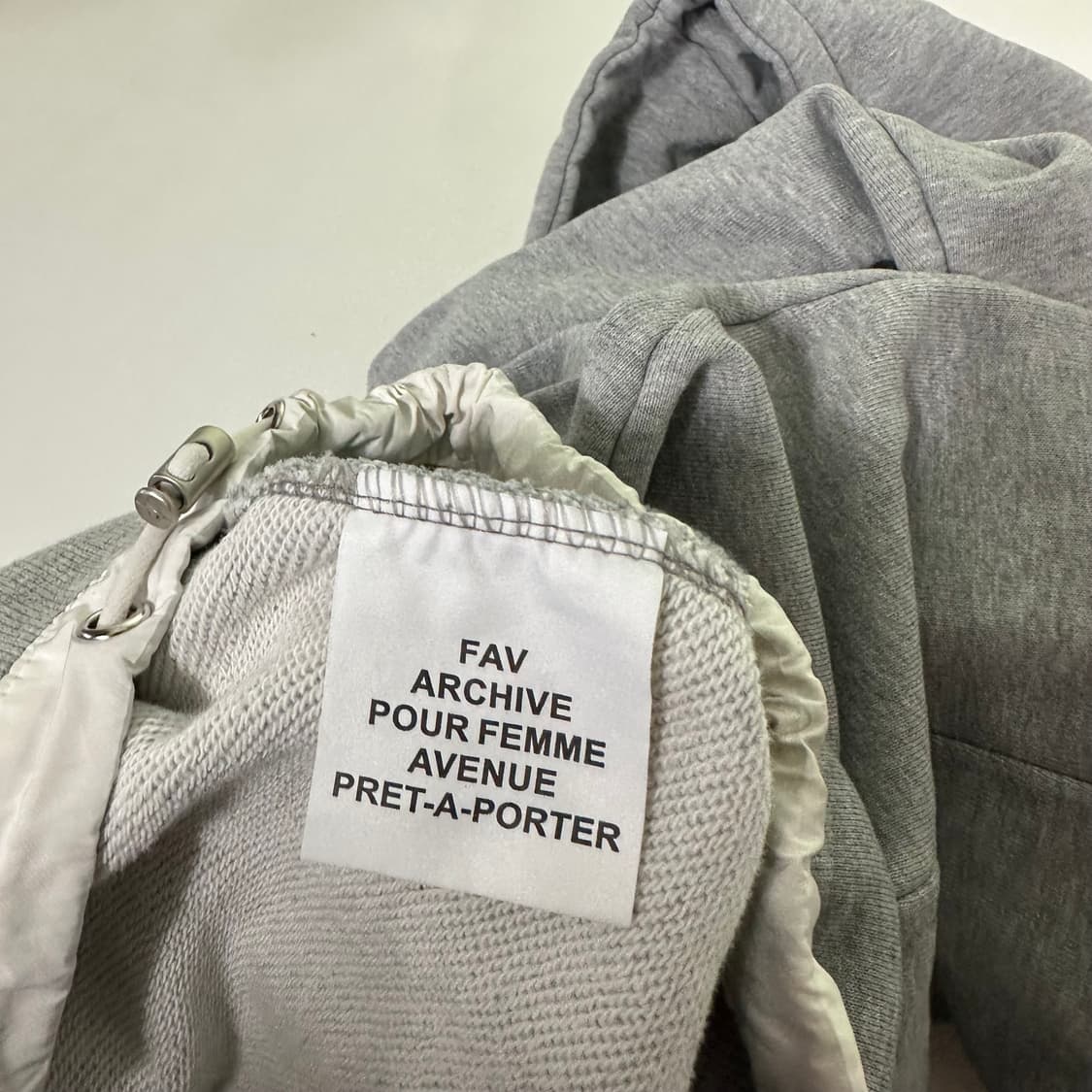 OS 페이브아카이브 그레이 오버핏 밑단스트링 스웻코튼 크롭후드집업  상품이미지7