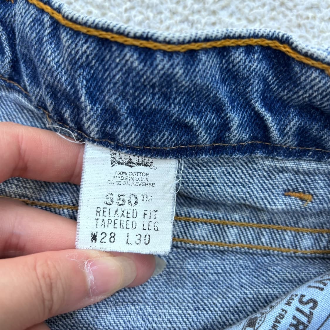 W28 L30 리바이스 550 중청 워싱 데님 팬츠 0527E 상품이미지3