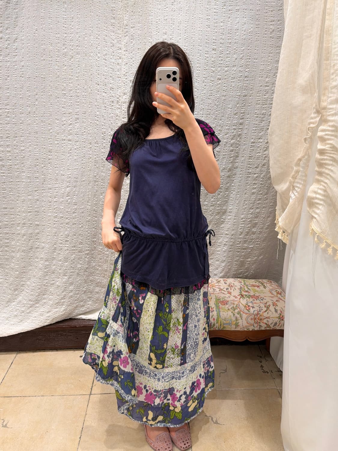 SONIA RYKIEL Y2K Sheer Sleeve Blouse 상품이미지5