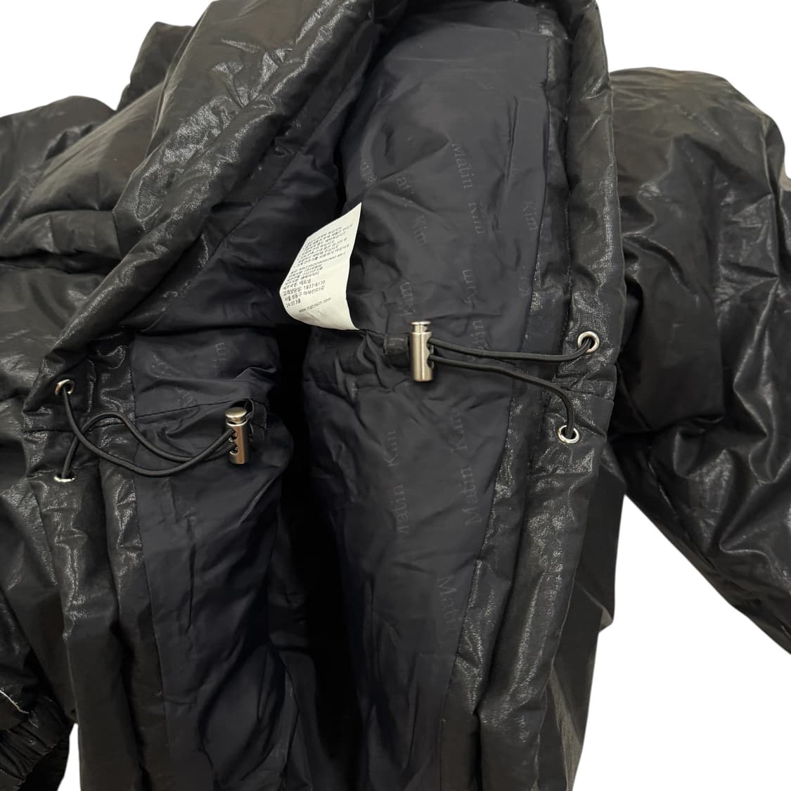 마뗑킴 마뗑 로고 코팅 다운 점퍼 패딩 블랙 L 상품이미지5