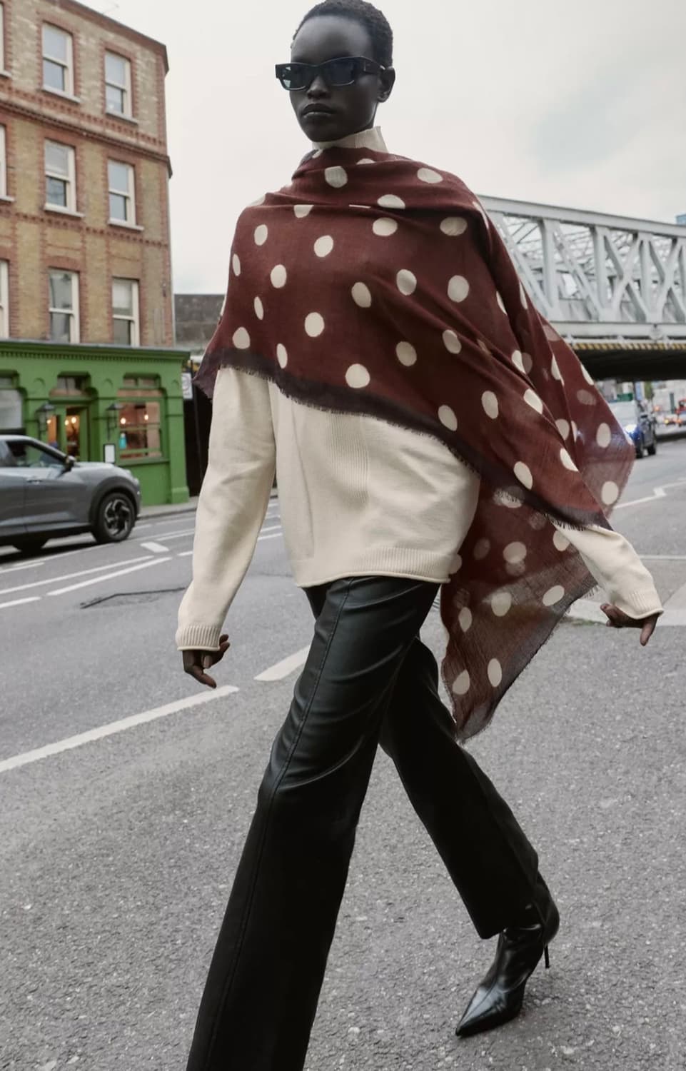 자라 도트 패턴 스카프 상품이미지2