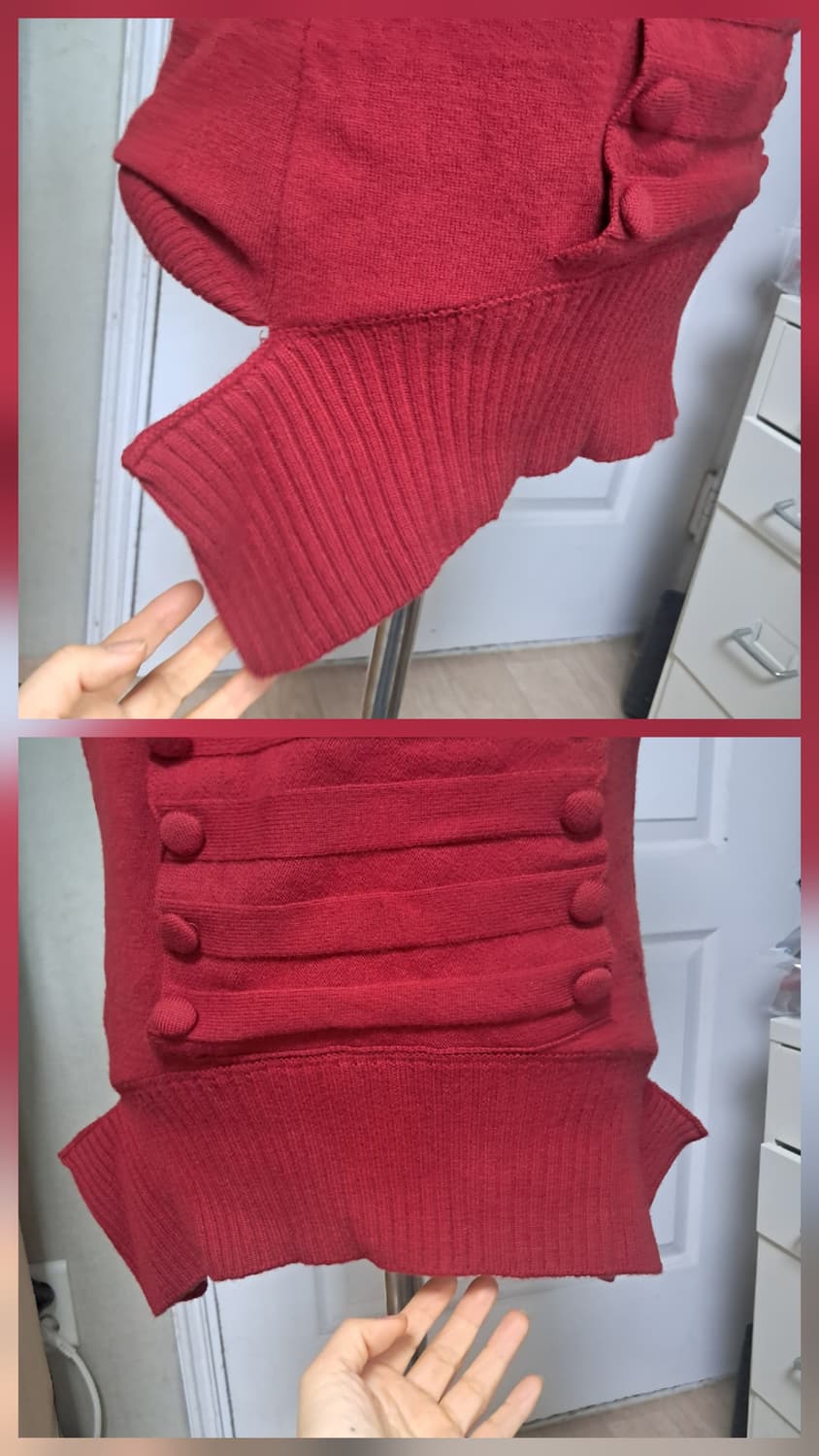 비비안웨스트우드 정품 레드 버튼 장식 니트 S사이즈(상태상급) 상품이미지9