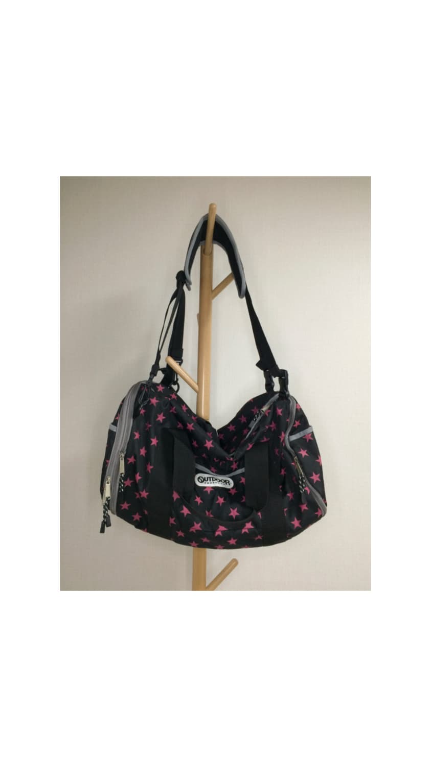 아웃도어 프로덕트 핑크 별 무늬 보스턴백 크로스백 상품이미지6