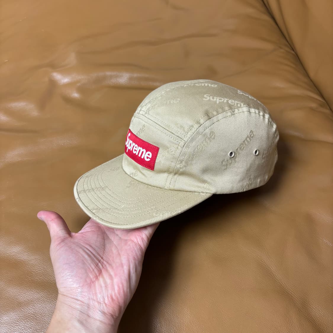 Supreme 슈프림 캠프캡 모자 (Washed Tan Beige) 상품이미지4