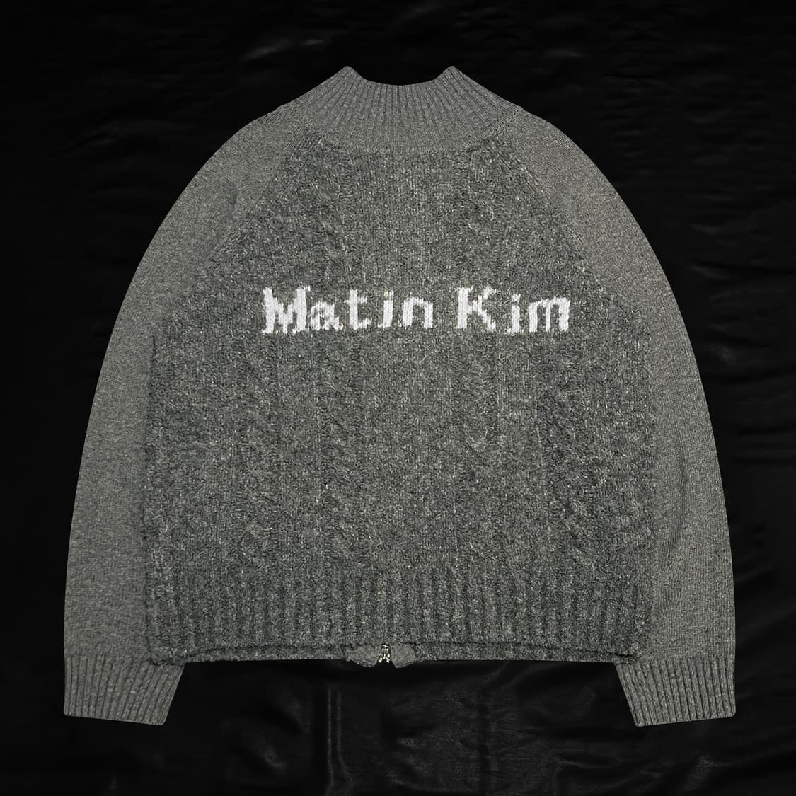 마뗑킴 니트 집업 그레이 상품이미지2