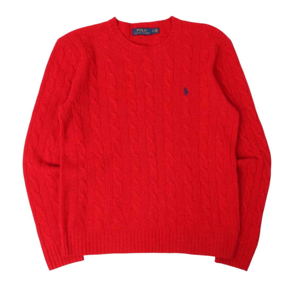 폴로 랄프로렌 레드 메리노울 캐시미어 케이블 니트 상품이미지1