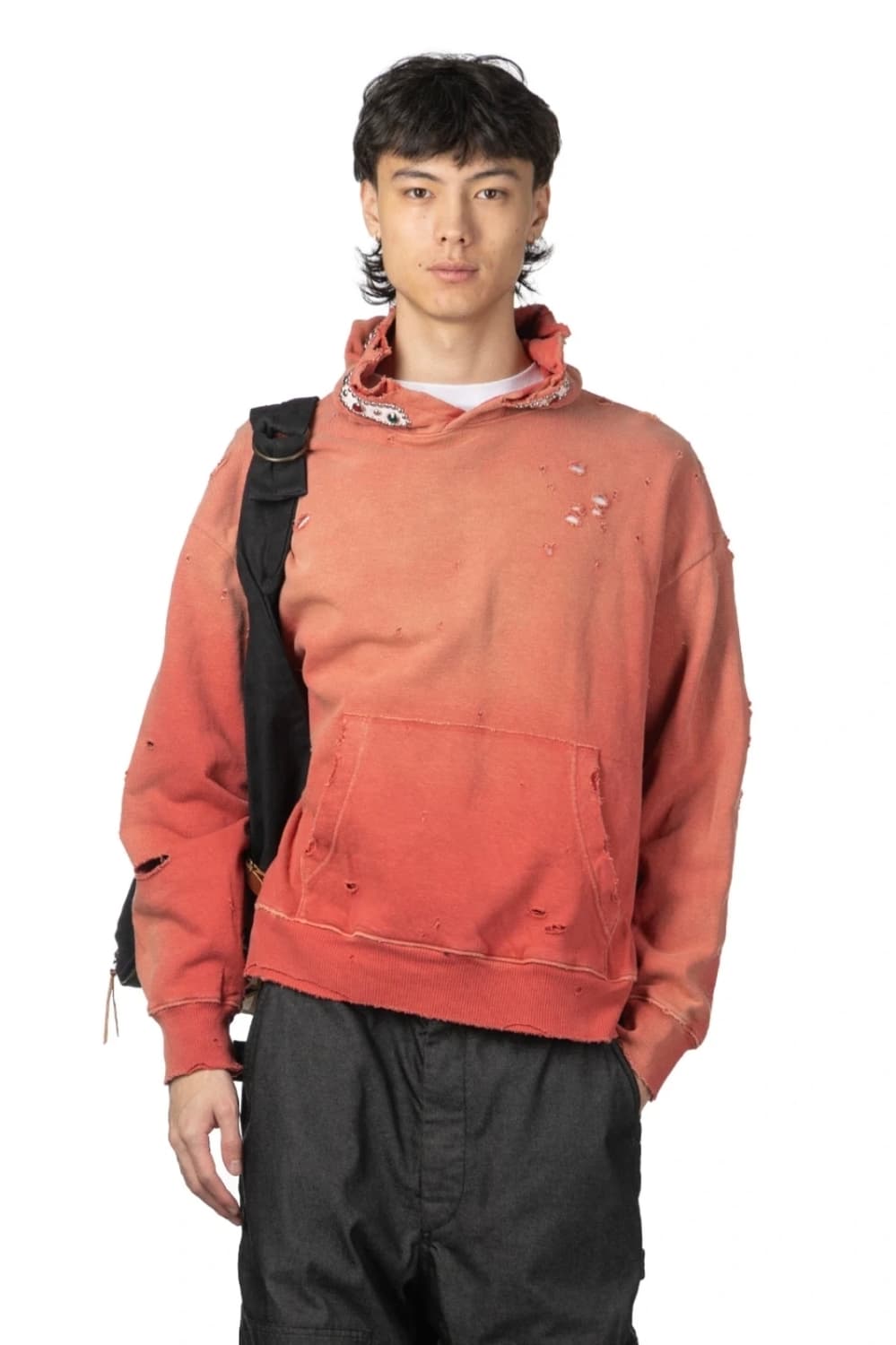 KAPITAL 데미지 후드티 레드 상품이미지2