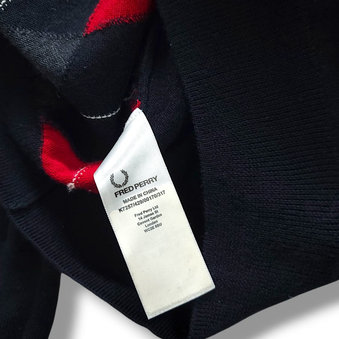 [L] 프레드페리 아가일 브이넥 메리노울 스웨터 니트 상품이미지9