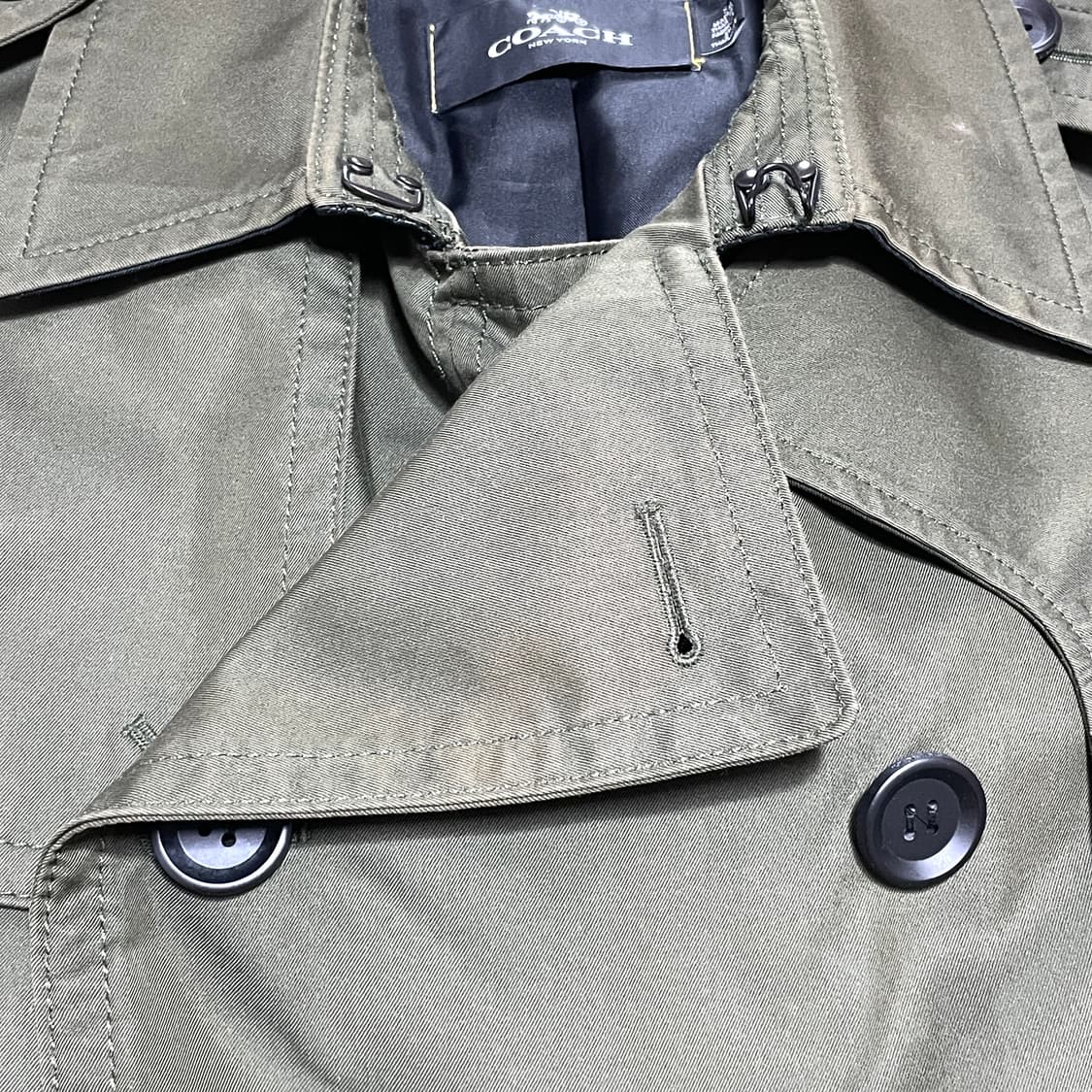 코치 카키 더블 트렌치코트 남성S 상품이미지5