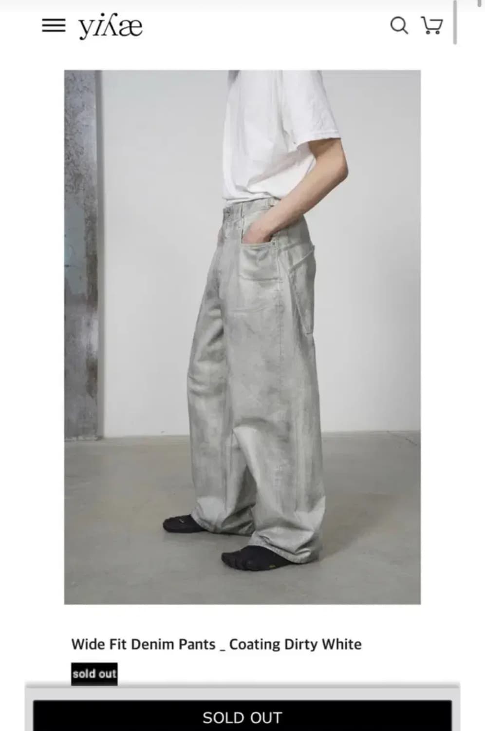 [L] Yiyae 이예 더티 워싱 코팅 데님 판매 합니다. 상품이미지1