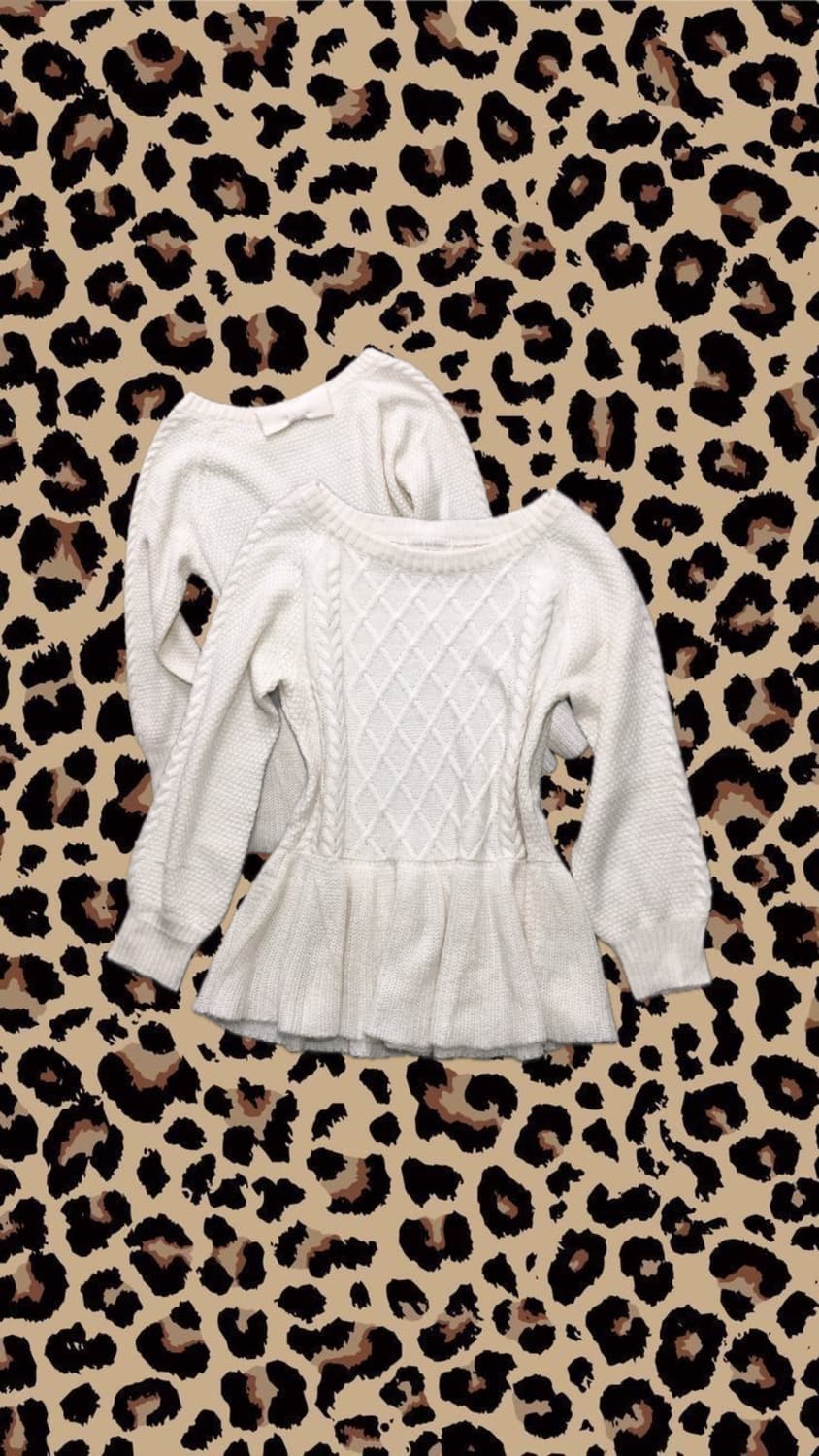 히메갸루 리즈리사깔 리본 러블리 니트 상품이미지1