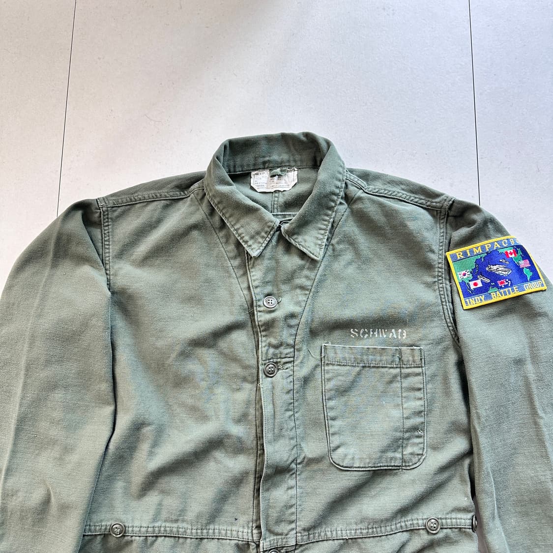 80s 미군 1세대 사틴 OG107 커버올 점프수트 XL  상품이미지2