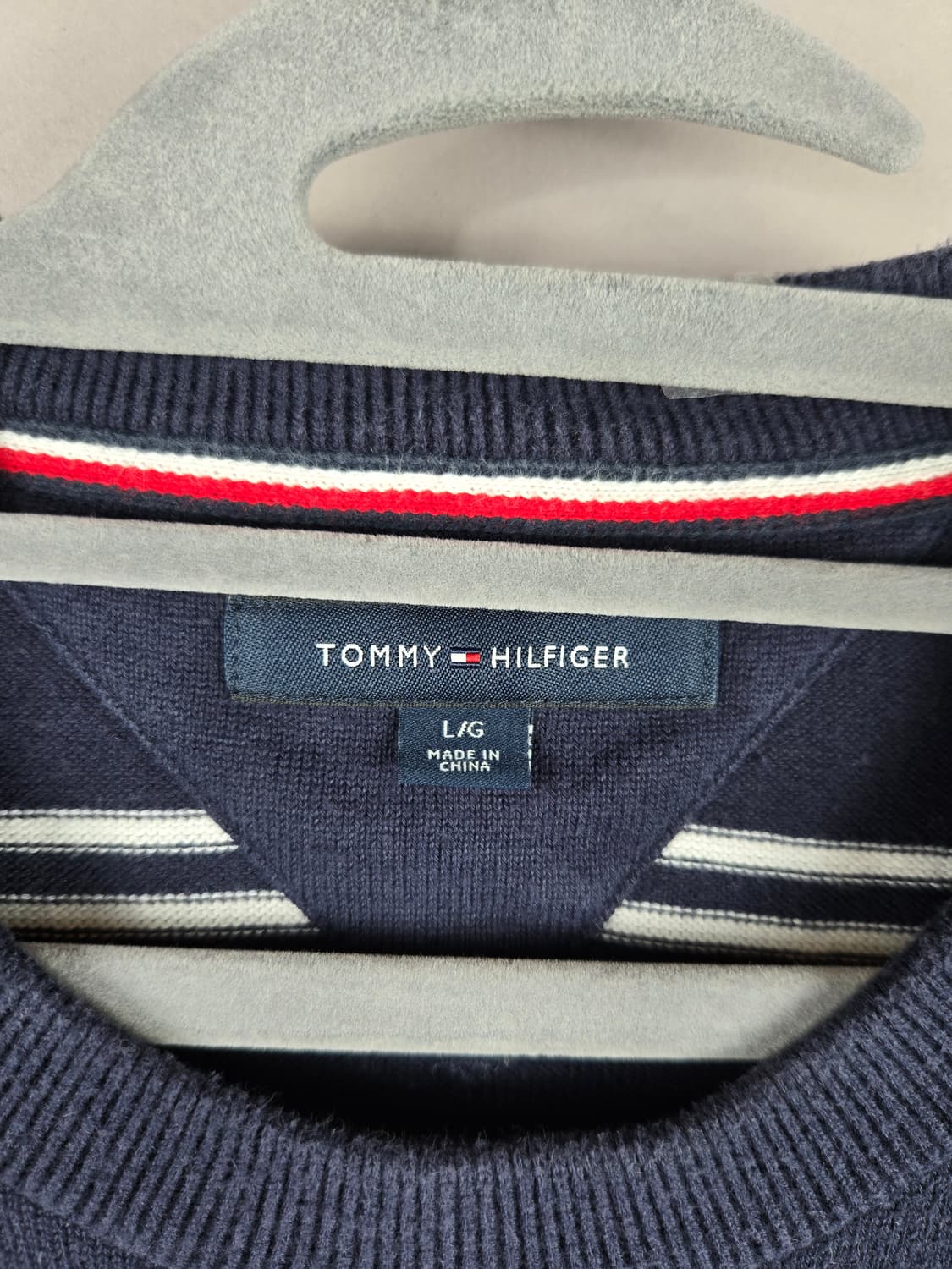 [무료배송]타미힐피거 L 남성 스트라이프 긴팔 니트 네이비 상품이미지7
