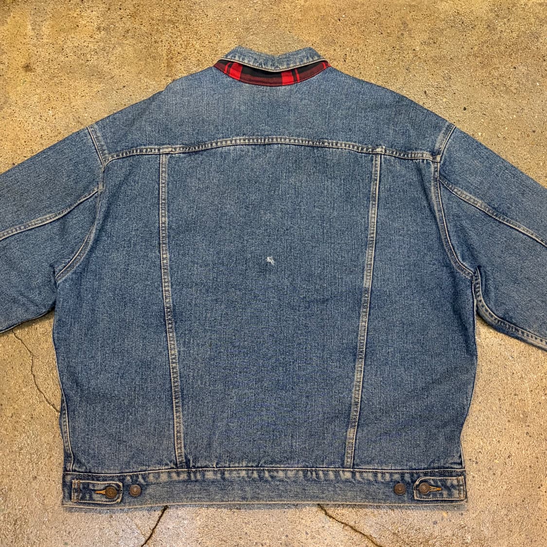 90s USA 빈티지 리바이스 트러커 안감체크 데님자켓 청자켓 상품이미지8
