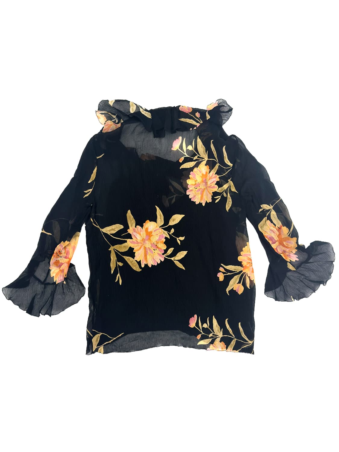 Polo Silk Floral Ruffle Blouse/ Xs 상품이미지2