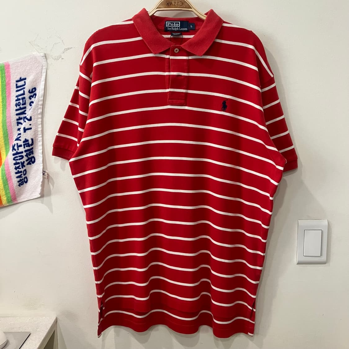 267 폴로 레드 스트라이프 반팔 카라티 pk 상품이미지2