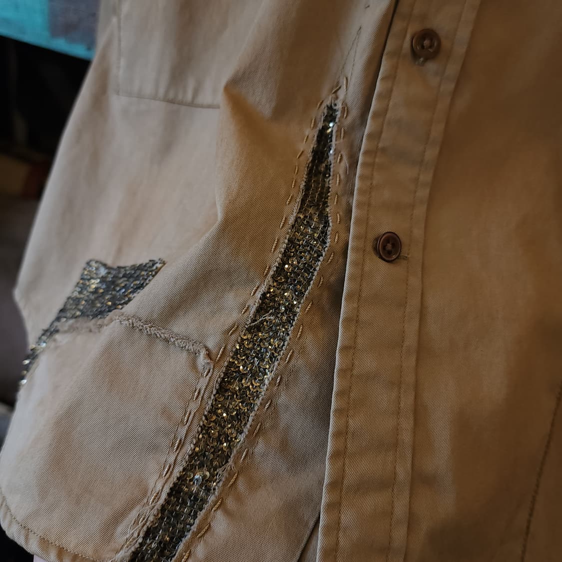 폴로 랄프로렌 여성용 패치워크 비즈 디테일 견장 셔츠 8 상품이미지8