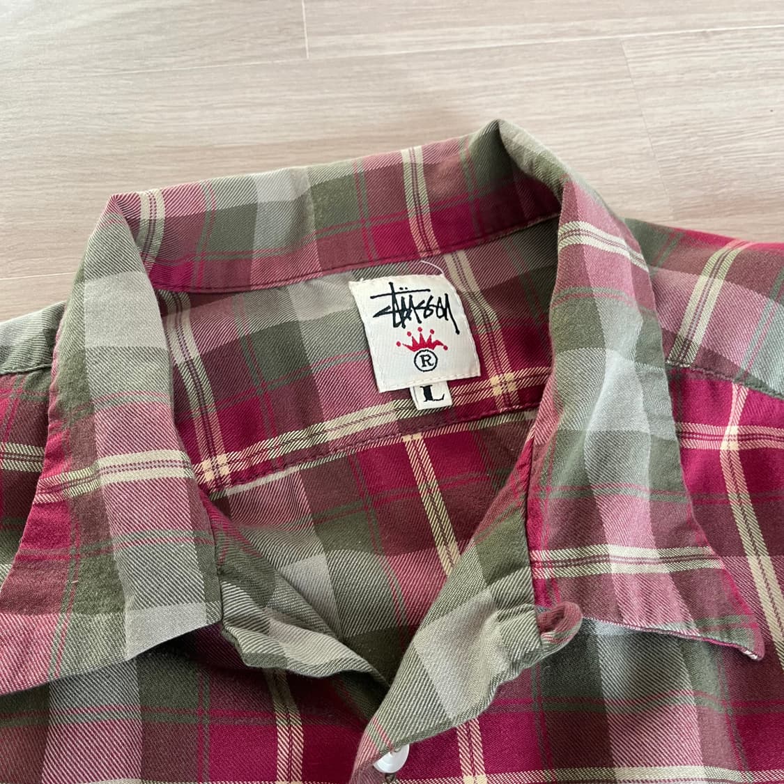 [L] 90s 빈티지 올드 스투시 체크 셔츠 상품이미지3