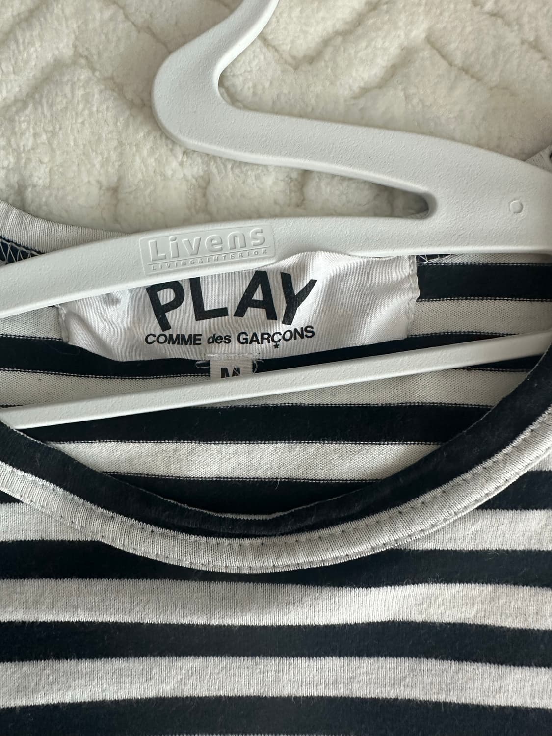 꼼데가르송 롱슬리브 스트라이프 긴팔 블랙 화이트 상품이미지2