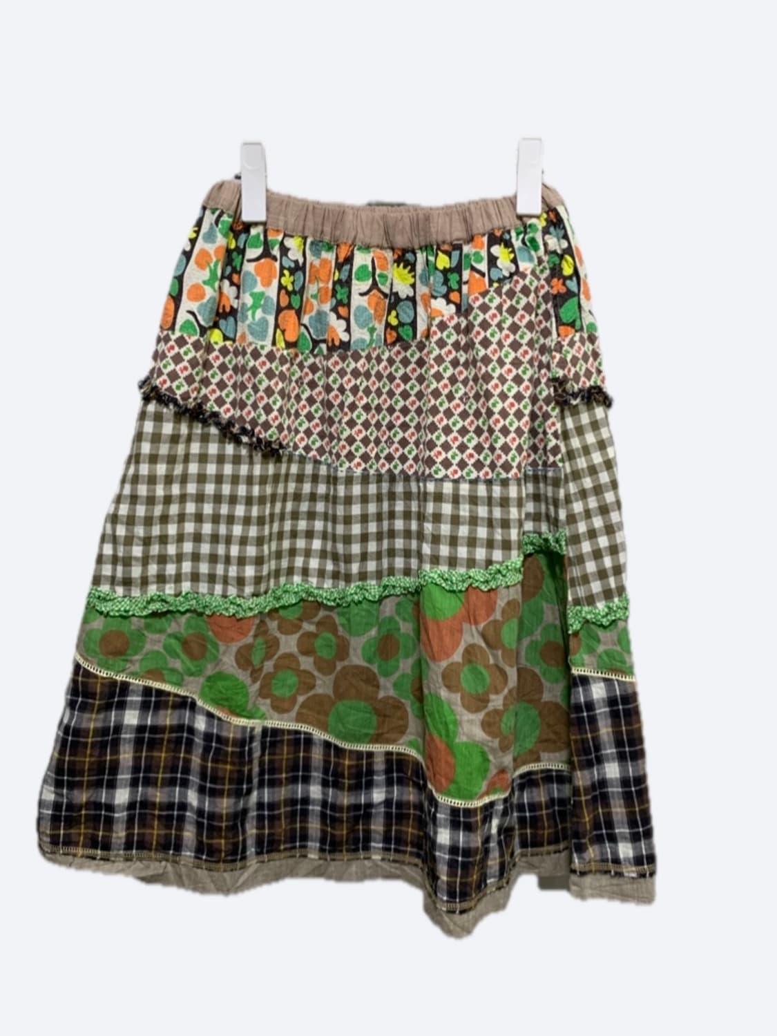 모리걸 패치워크 레이어드 스커트 상품이미지5