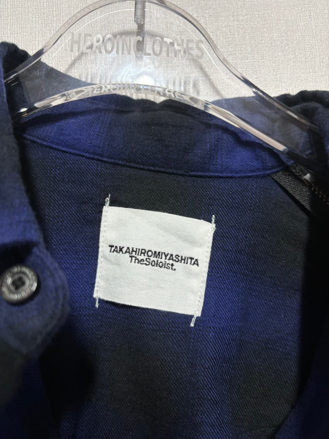 [46] 솔로이스트 오버사이즈 본디지 백지퍼 웨스턴 셔츠 네이비 상품이미지3