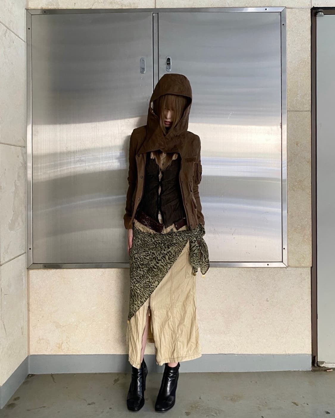 [Fur Fur]00’s Rare High Neck Hoodie Lea 상품이미지2
