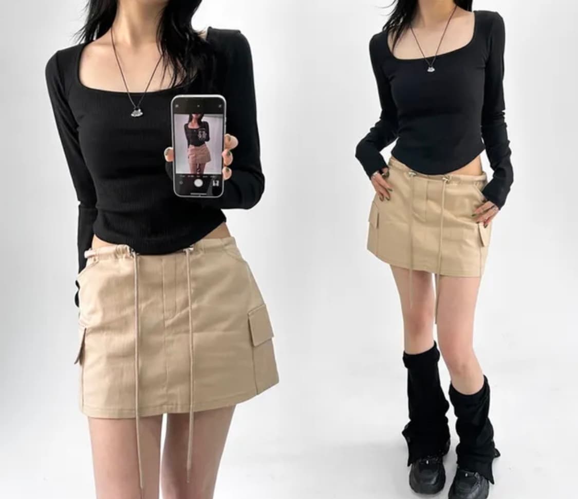 아쿠비클럽 소프트 스퀘어넥 티 _ 블랙 상품이미지3