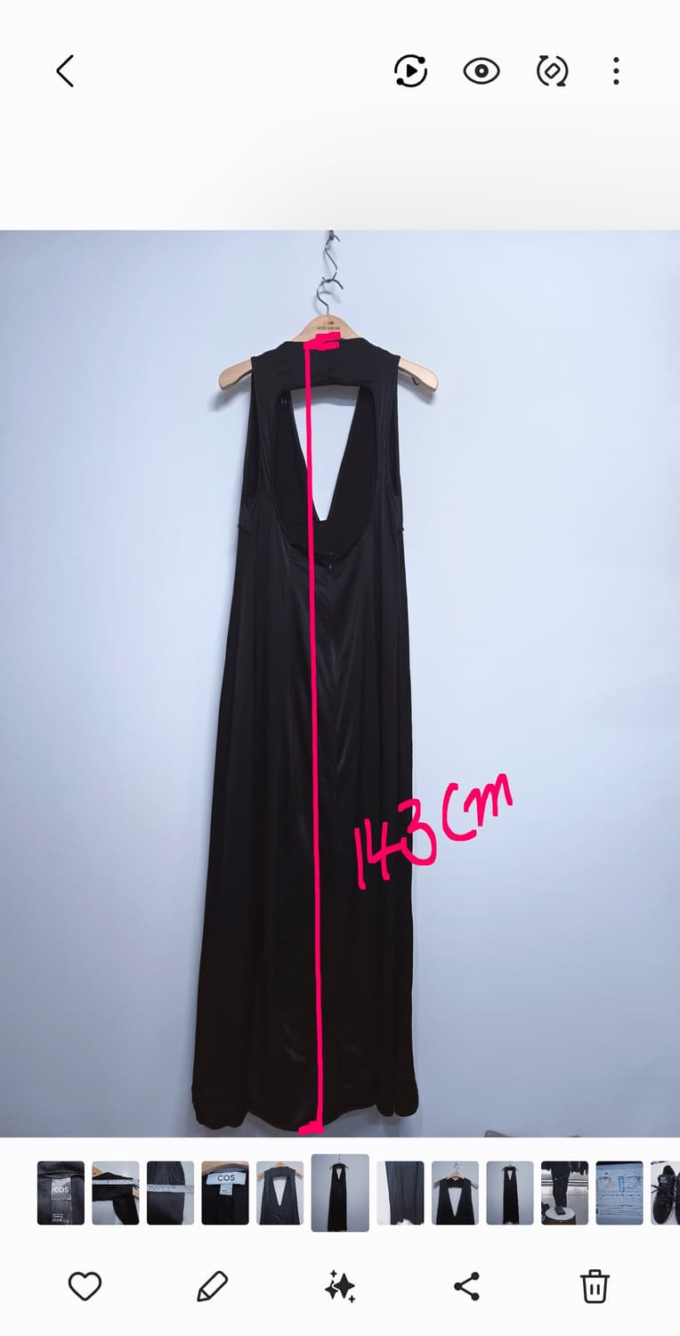 COS 블랙 롱 원피스 플런지 오픈백 맥시 드레스 상품이미지9