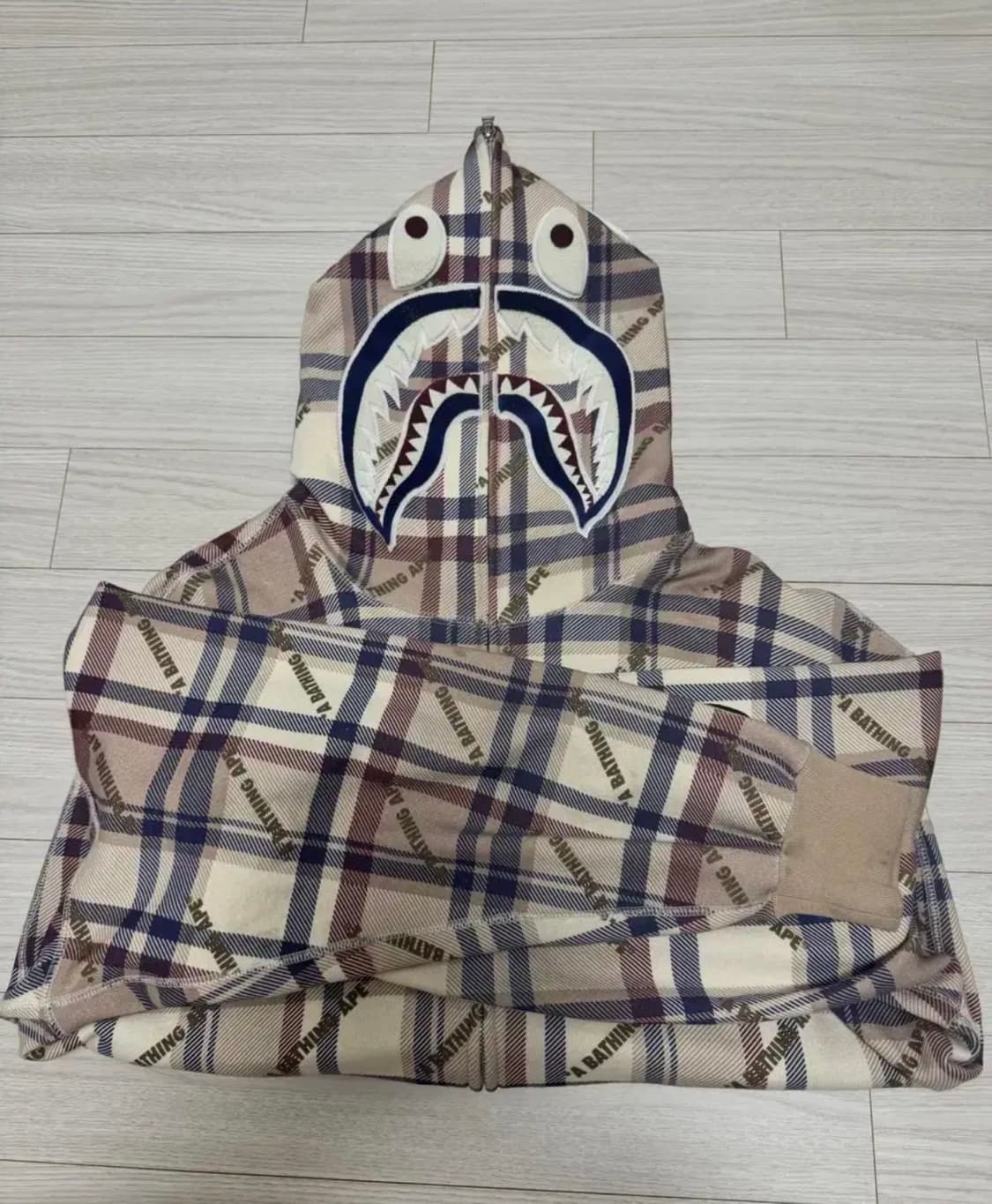 A BATHING APE 체크 샤크 후드집업 베이프 L 상품이미지1