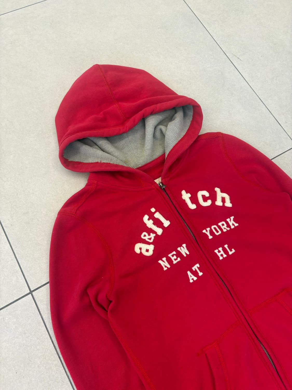 아베크롬비 new york 후드집업 레드 상품이미지3
