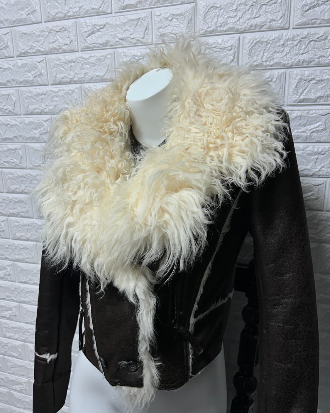 00’s 시어링 롱 헤어 쇼트 무스탕 상품이미지2