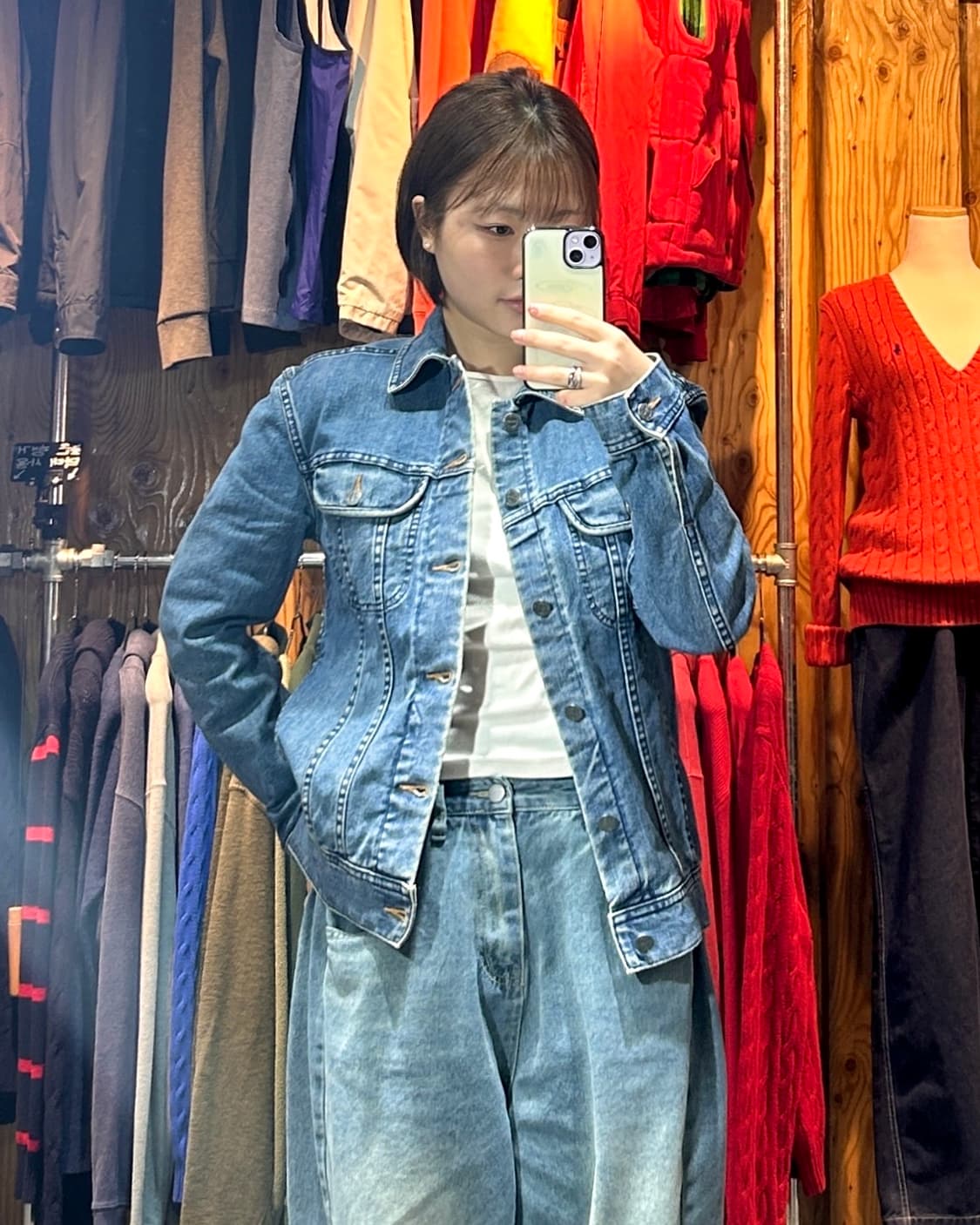 XS A.P.C 아페쎄 투포켓 블루 데님자켓 상품이미지1