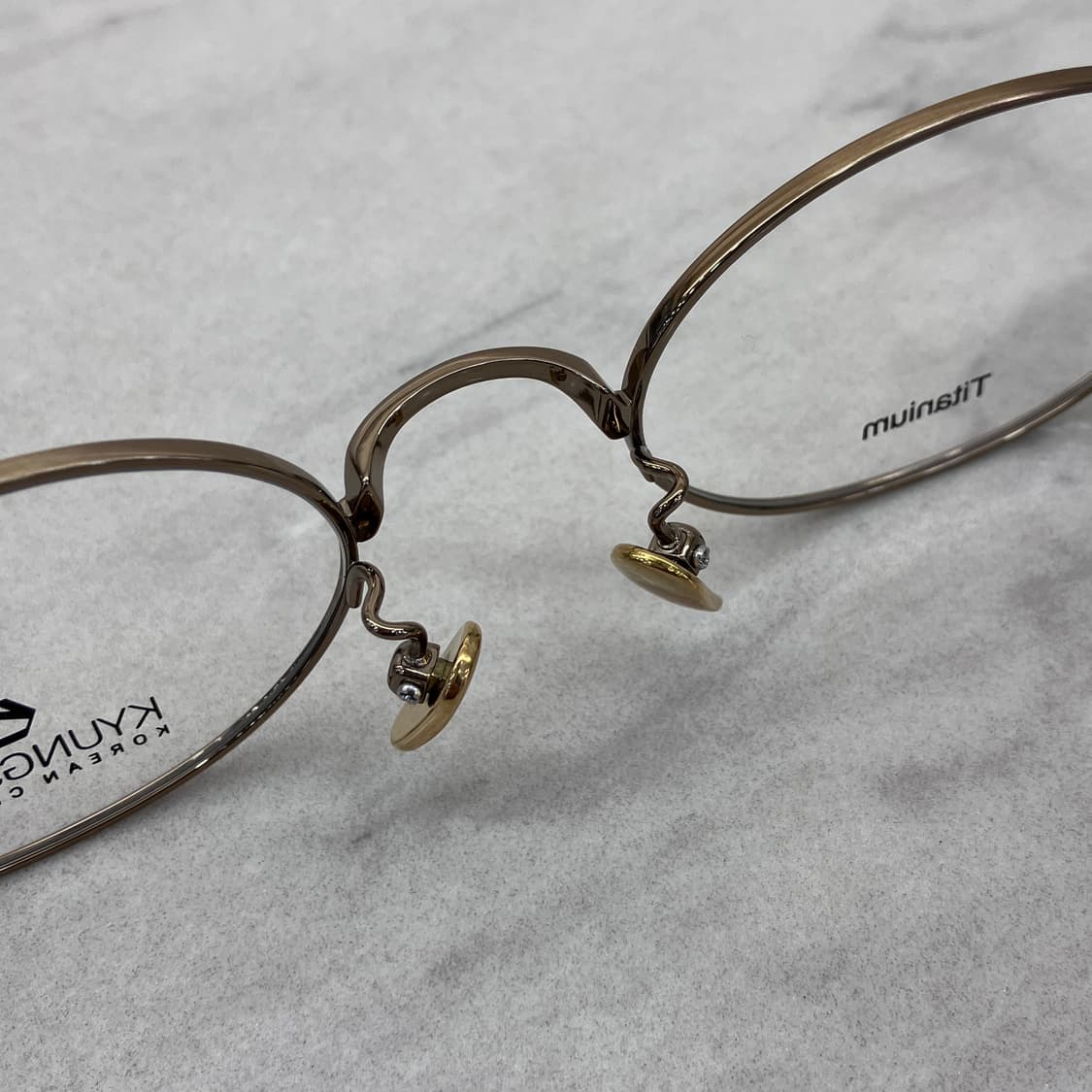 C32 경성 京城 어제 1919 엔틱 골드 오벌 메탈테 안경 상품이미지4