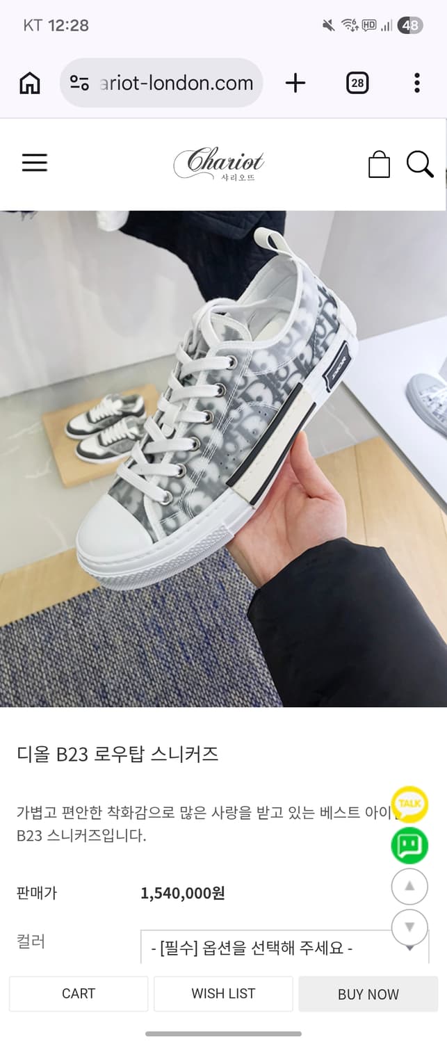 디올 B23 로우 오블리크 스니커즈  상품이미지1