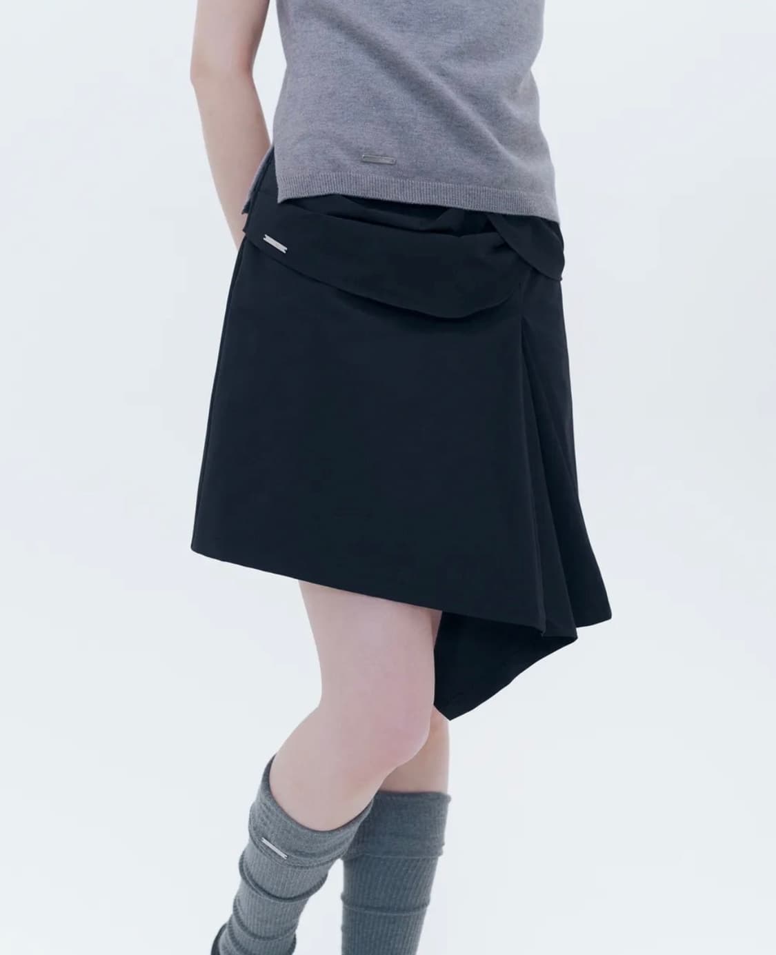 미세키서울 Layered chiton mini skirt BLACK 상품이미지1