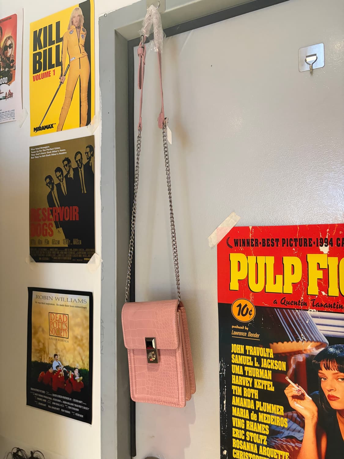 악어 패턴 핑크 크로스 미니백 상품이미지1