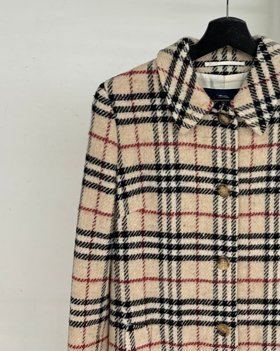 버버리 체크 롱 코트 상품이미지3