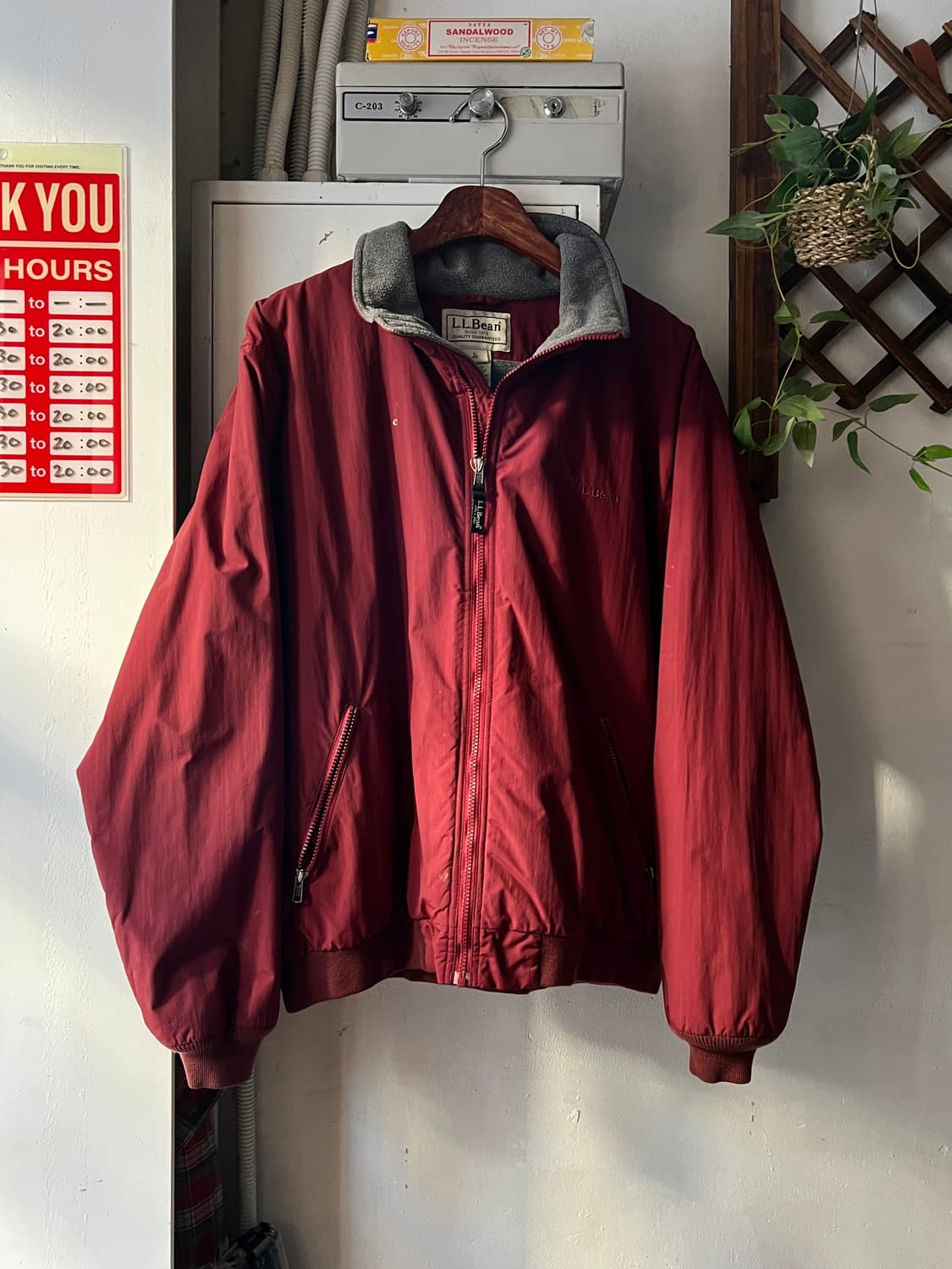 [L]엘엘빈 USA 빈티지 페인팅 버건디 웜업 자켓 상품이미지1