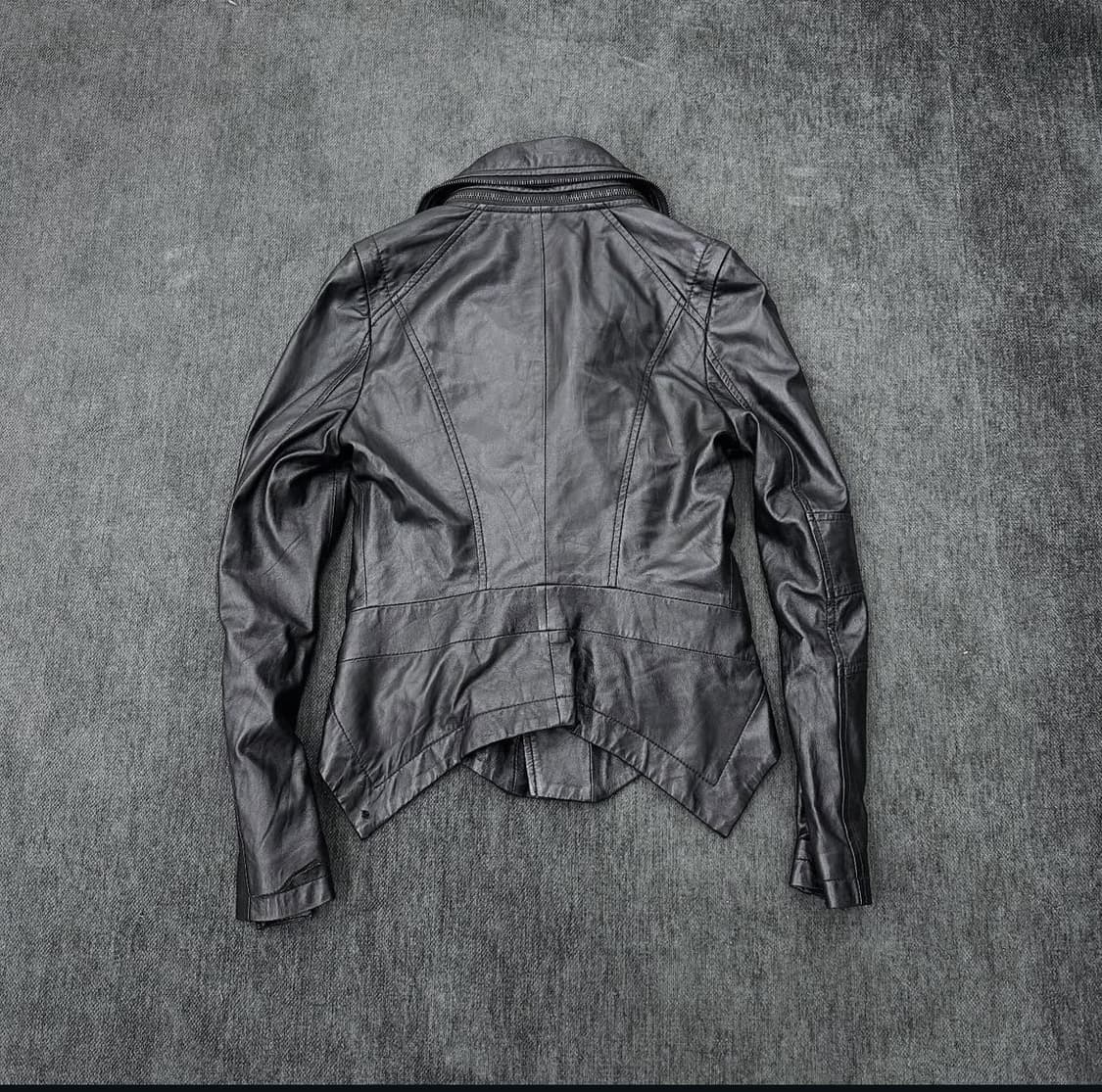 Asymmetry laceup leather jacket 가죽자켓 상품이미지4