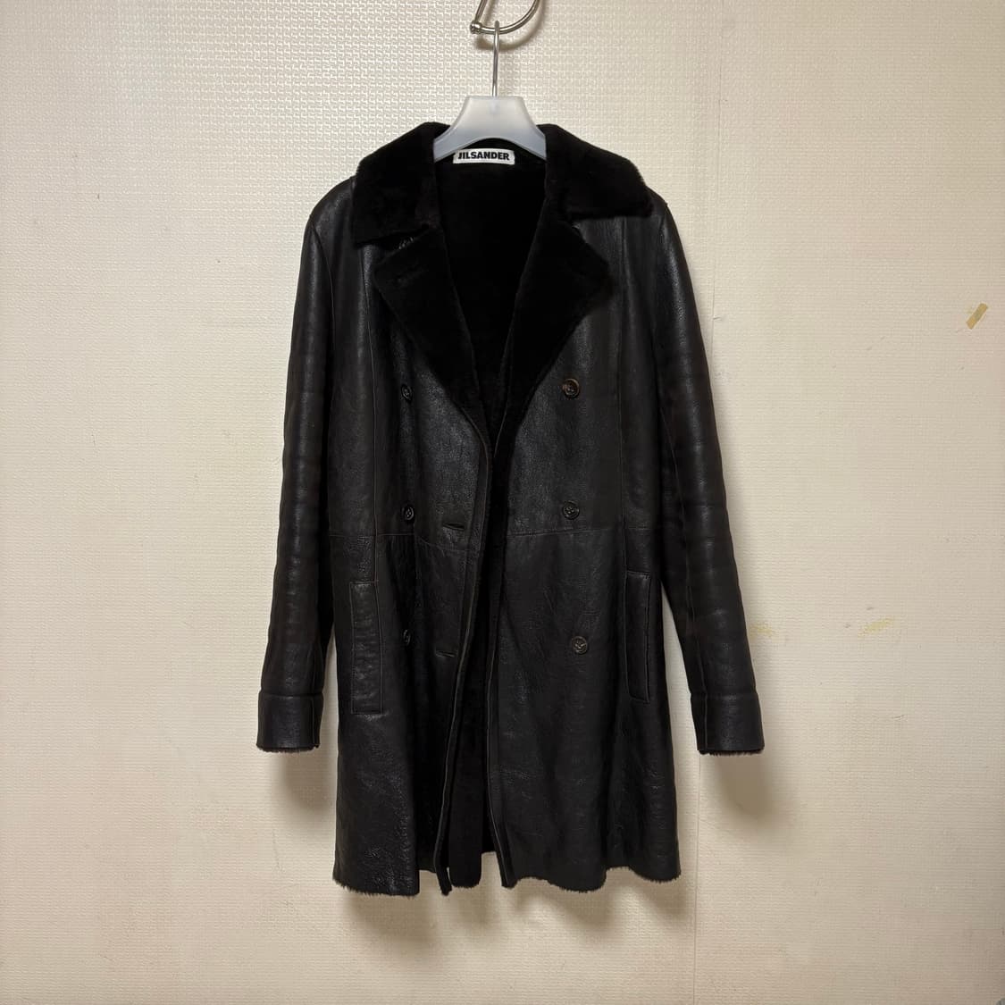 질 샌더 시어링 레더 코트 상품이미지1