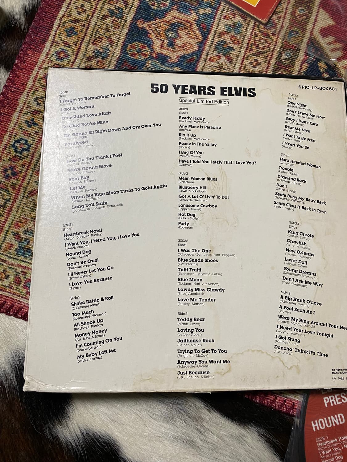 1985년 엘비스 프레슬리 픽쳐 디스크 엘피 한정판 상품이미지2