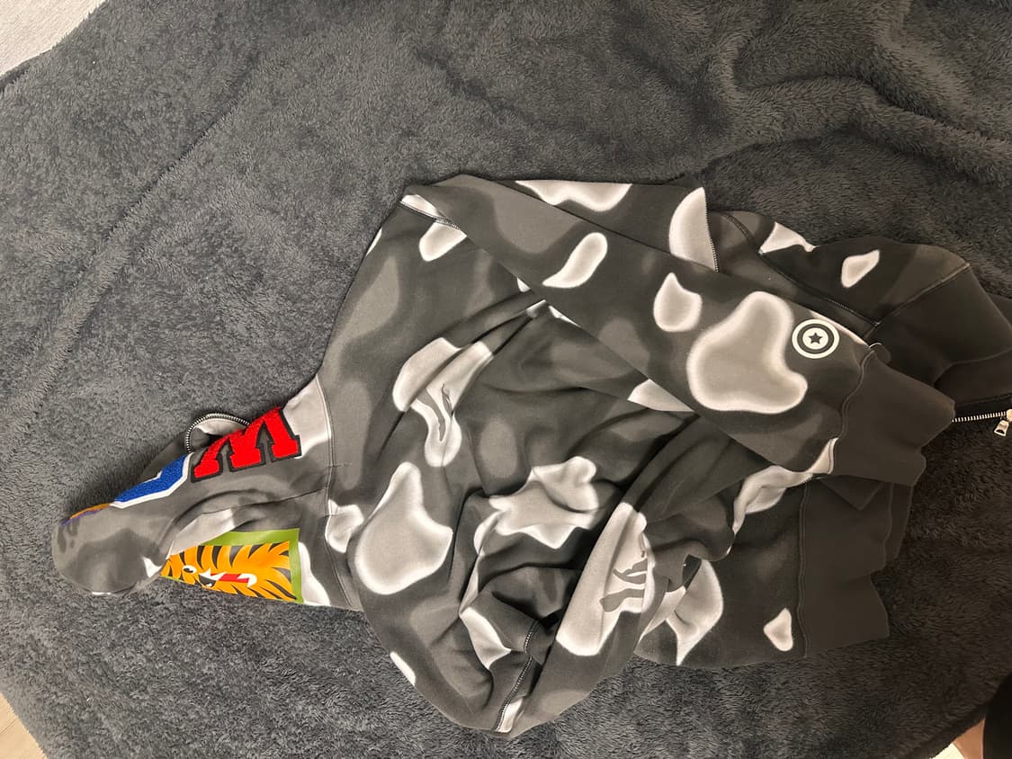 베이프 샤크카모 후드 흑계 상품이미지3