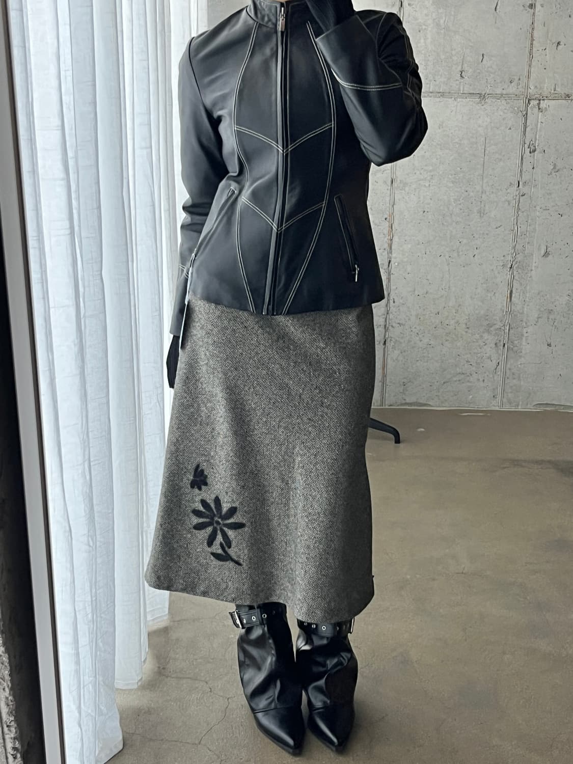 Pierre Cardin 피에르가르뎅 스티치 양가죽자켓 상품이미지2