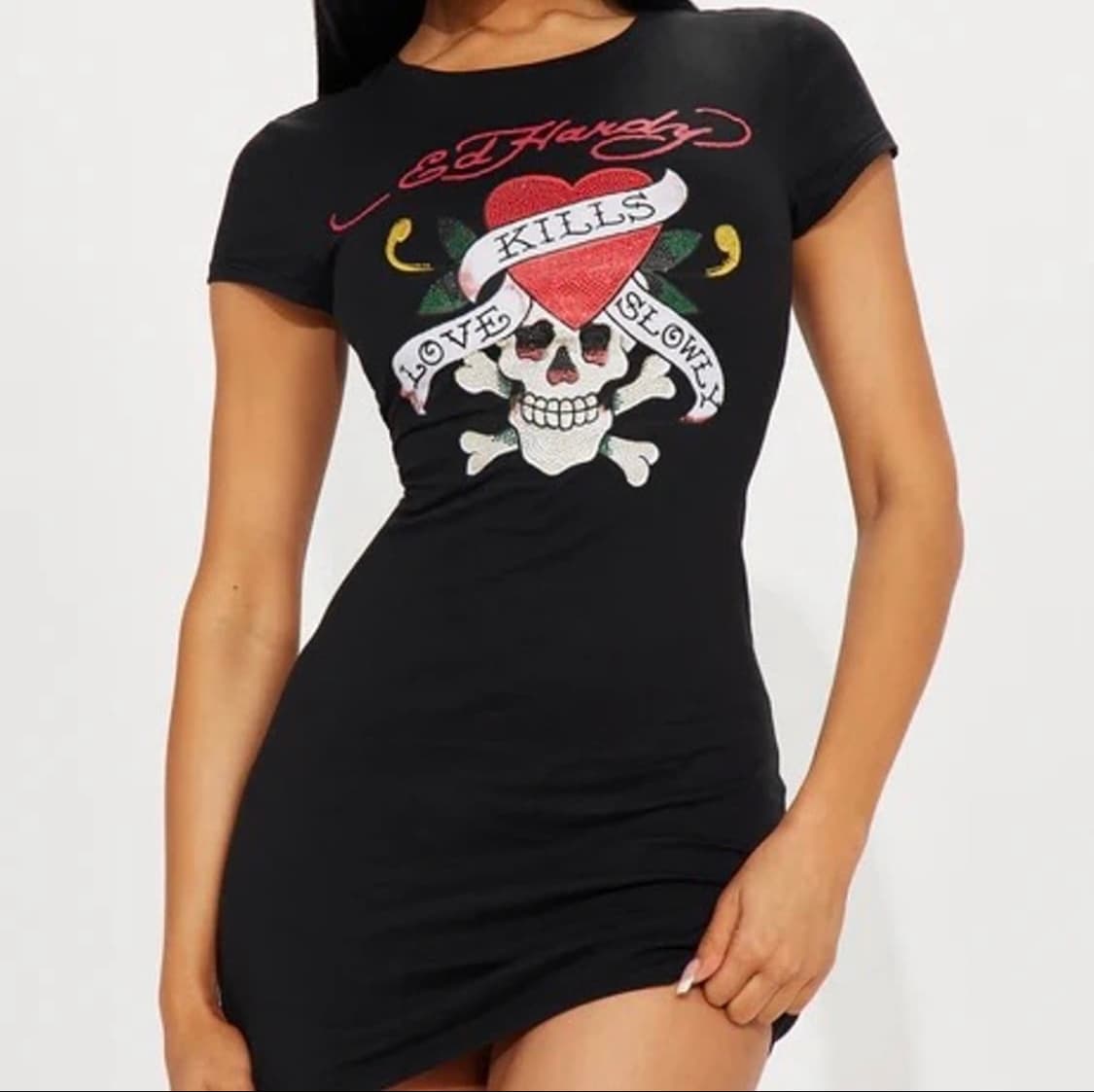[새상품] ed hardy 에드하디 스컬 미니 드레스 원피스 상품이미지1