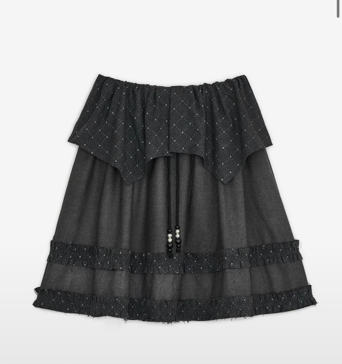 아가일 케이프 미디 스커트 차콜 상품이미지1