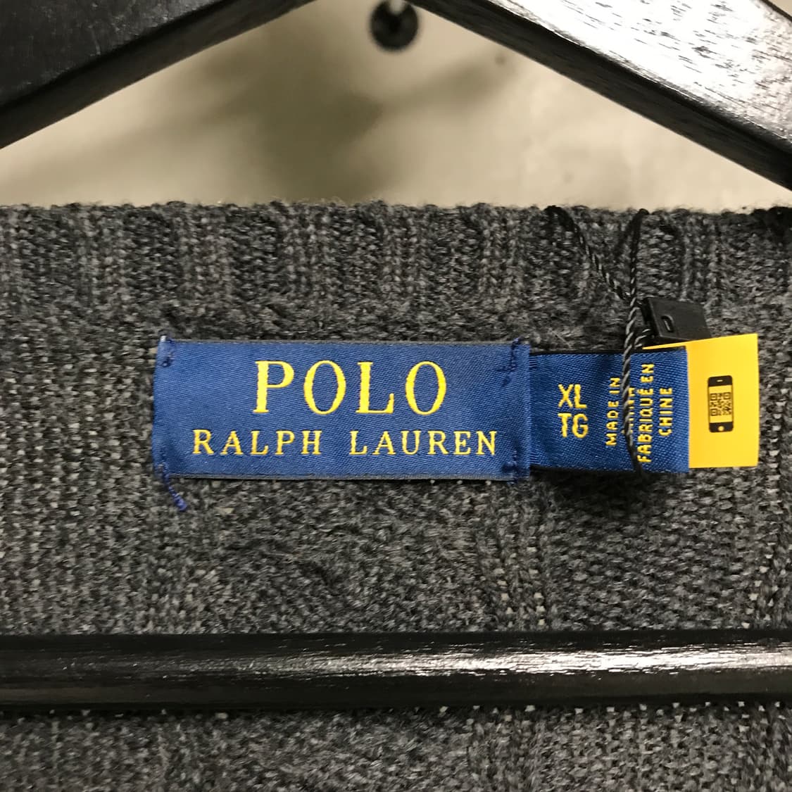 폴로 랄프로렌 QR 케이블 니트 차콜 XL 상품이미지5