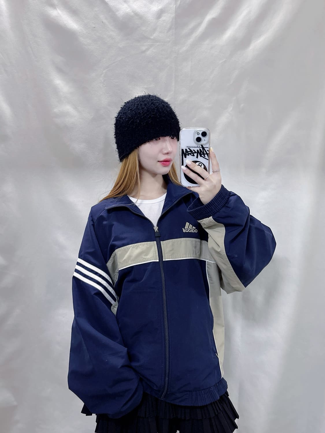 아디다스 90‘s 배색 네이비 바람막이  상품이미지1